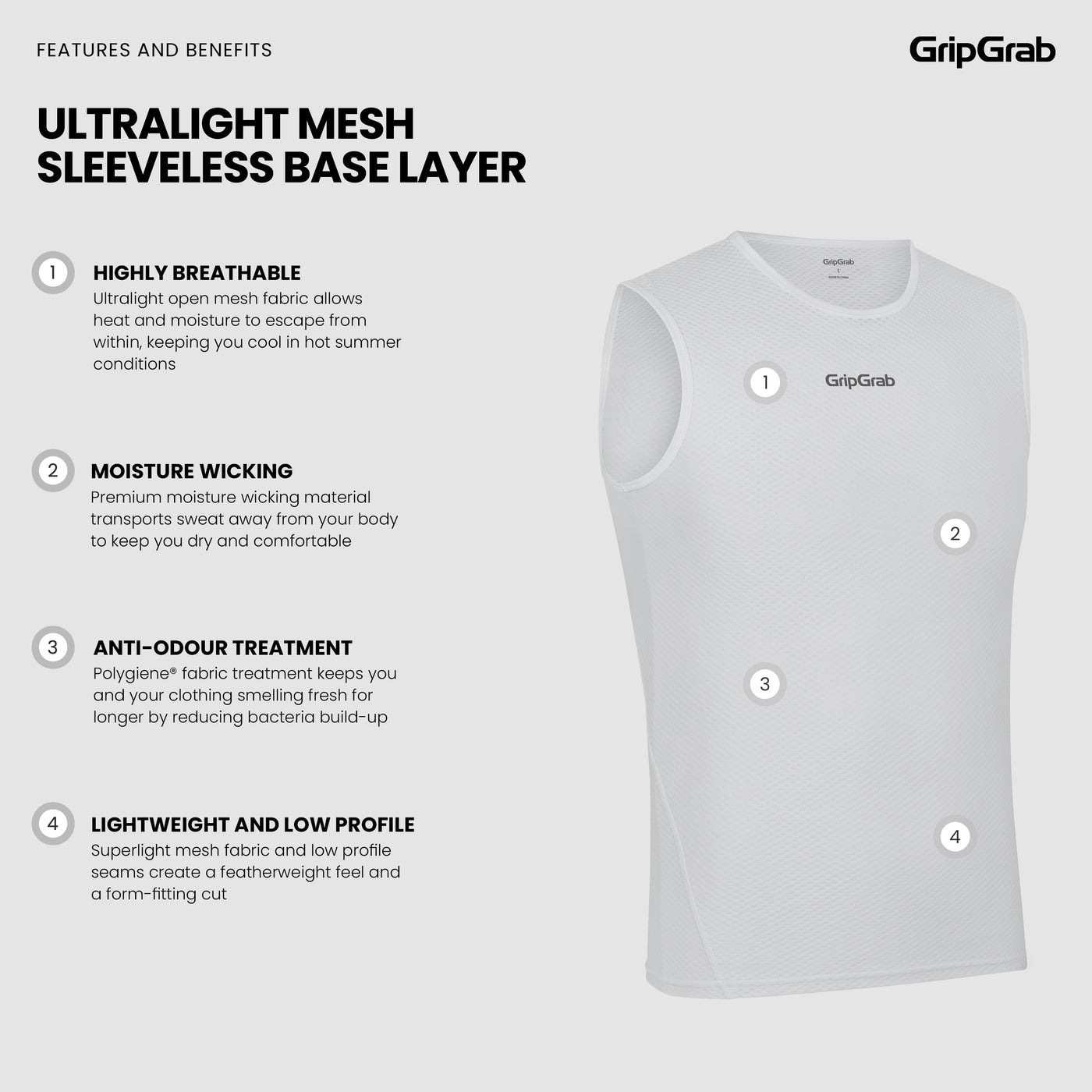 Ultralight Mesh Sleeveless Base Layer